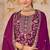 Purple vichitra silk readymade plazzo suit with embroidery & lace work