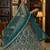 blue thread embroidered silk party lehenga set choli with dupatta