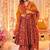 Maroon digital printed muslin cotton stitched anarkali set with dupatta