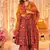 Maroon digital printed muslin cotton stitched anarkali set with dupatta