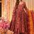 Maroon digital printed muslin cotton stitched anarkali set with dupatta