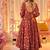 Maroon digital printed muslin cotton stitched anarkali set with dupatta