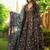 Black digital printed muslin cotton stitched anarkali set with dupatta