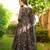Black digital printed muslin cotton stitched anarkali set with dupatta