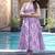 Purple digital printed muslin cotton stitched anarkali set with dupatta