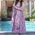 Purple digital printed muslin cotton stitched anarkali set with dupatta