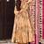 Peach digital printed muslin cotton stitched anarkali set with dupatta