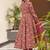 Burgundy digital printed muslin cotton stitched anarkali set with dupatta