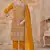 Mustard vichitra silk readymade suit with embroidery & lace work