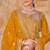 Mustard vichitra silk readymade suit with embroidery & lace work