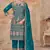 Teal vichitra silk readymade suit with embroidery & lace work