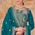 Teal vichitra silk readymade suit with embroidery & lace work