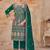 Green vichitra silk readymade suit with embroidery & lace work