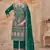 Green vichitra silk readymade suit with embroidery & lace work