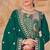 Green vichitra silk readymade suit with embroidery & lace work