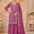 Magenta vichitra silk readymade plazzo suit with embroidery & lace work