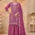 Magenta vichitra silk readymade plazzo suit with embroidery & lace work