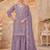 Lavender vichitra silk readymade plazzo suit with embroidery & lace work