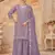 Lavender vichitra silk readymade plazzo suit with embroidery & lace work