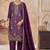 Purple vichitra silk readymade suit with embroidery & lace work
