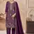 Purple vichitra silk readymade suit with embroidery & lace work