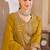 Mustard vichitra silk readymade suit with embroidery & lace work
