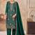 Green vichitra silk readymade suit with embroidery & lace work