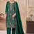 Green vichitra silk readymade suit with embroidery & lace work