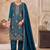 Blue vichitra silk readymade suit with embroidery & lace work