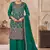 Emerald vichitra silk readymade plazzo suit with embroidery & lace work