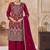 Maroon vichitra silk readymade plazzo suit with embroidery & lace work