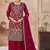 Maroon vichitra silk readymade plazzo suit with embroidery & lace work