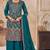 Blue vichitra silk readymade plazzo suit with embroidery & lace work
