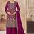 Purple vichitra silk readymade plazzo suit with embroidery & lace work