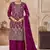 Purple vichitra silk readymade plazzo suit with embroidery & lace work