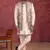 cream art silk 3 piece indo nehru jacket set for men