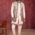 Cream art silk 3 piece indo jacket set for men