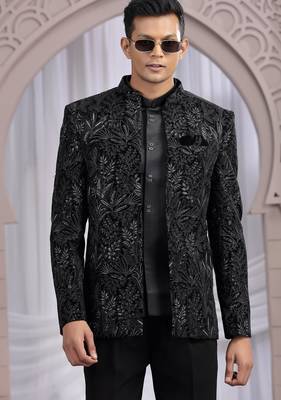 black velvet 3 piece bandhgala only 3