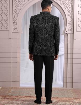 black velvet 3 piece bandhgala only 4