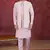 light pink art silk 3 piece indo nehru jacket set for men
