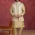 green art silk 3 piece indo nehru jacket set for men