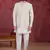 off white art silk 3 piece indo nehru jacket set for men