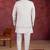 Off white art silk 3 piece indo jacket set for men