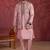 Pink art silk 3 piece indo jacket set for men