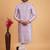 Lavender art silk straight kurta for men