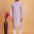 Lavender art silk straight kurta for men