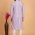 Lavender art silk straight kurta for men