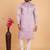 Lavender art silk straight kurta for men