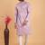 Lavender art silk straight kurta for men