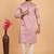 Onion pink art silk straight kurta for men